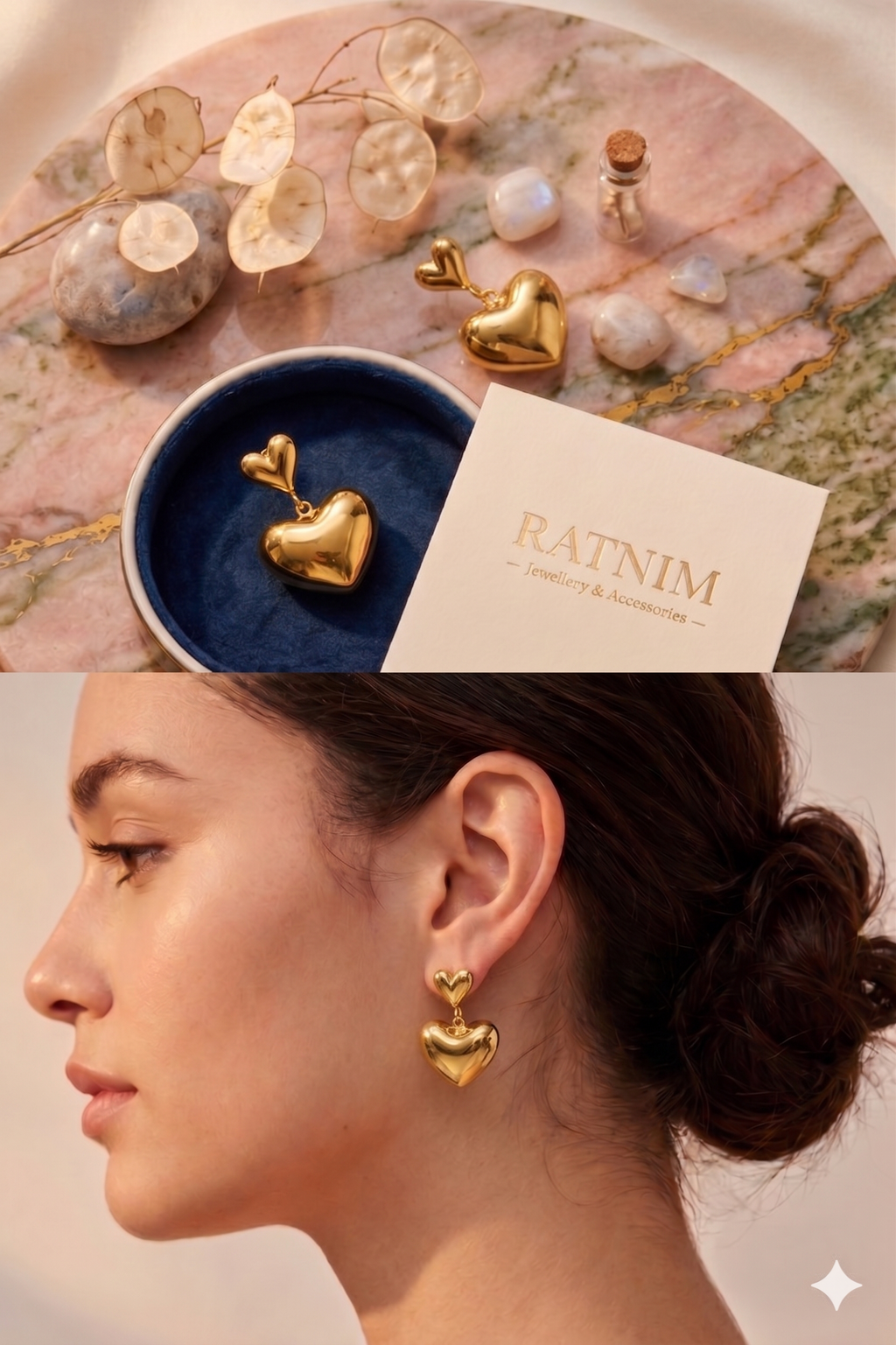 Heart Drops Earrings
